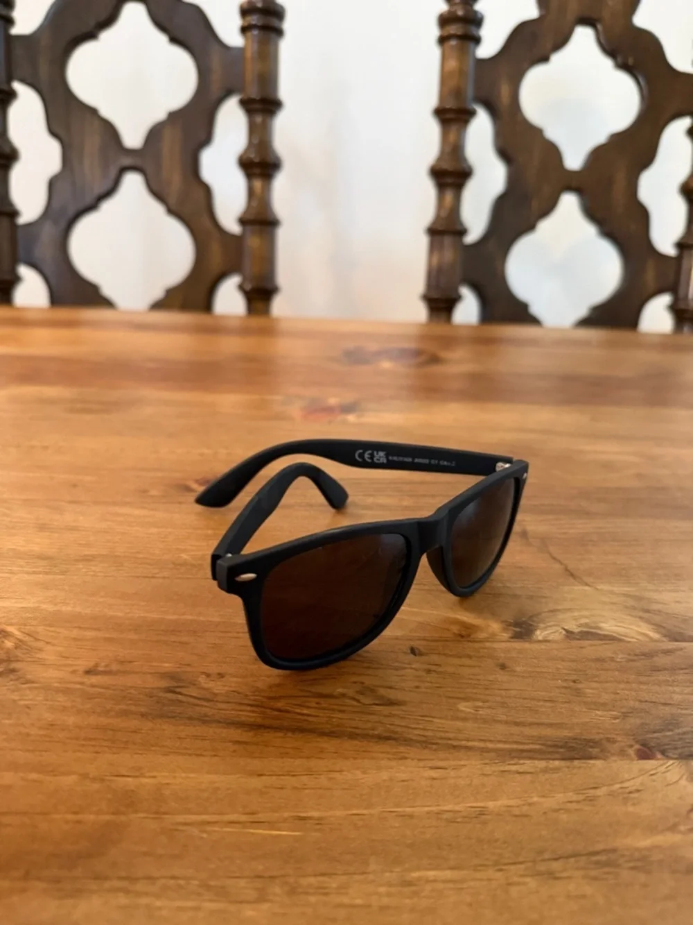 Classic Wayfarer-Style Black Sunglasses